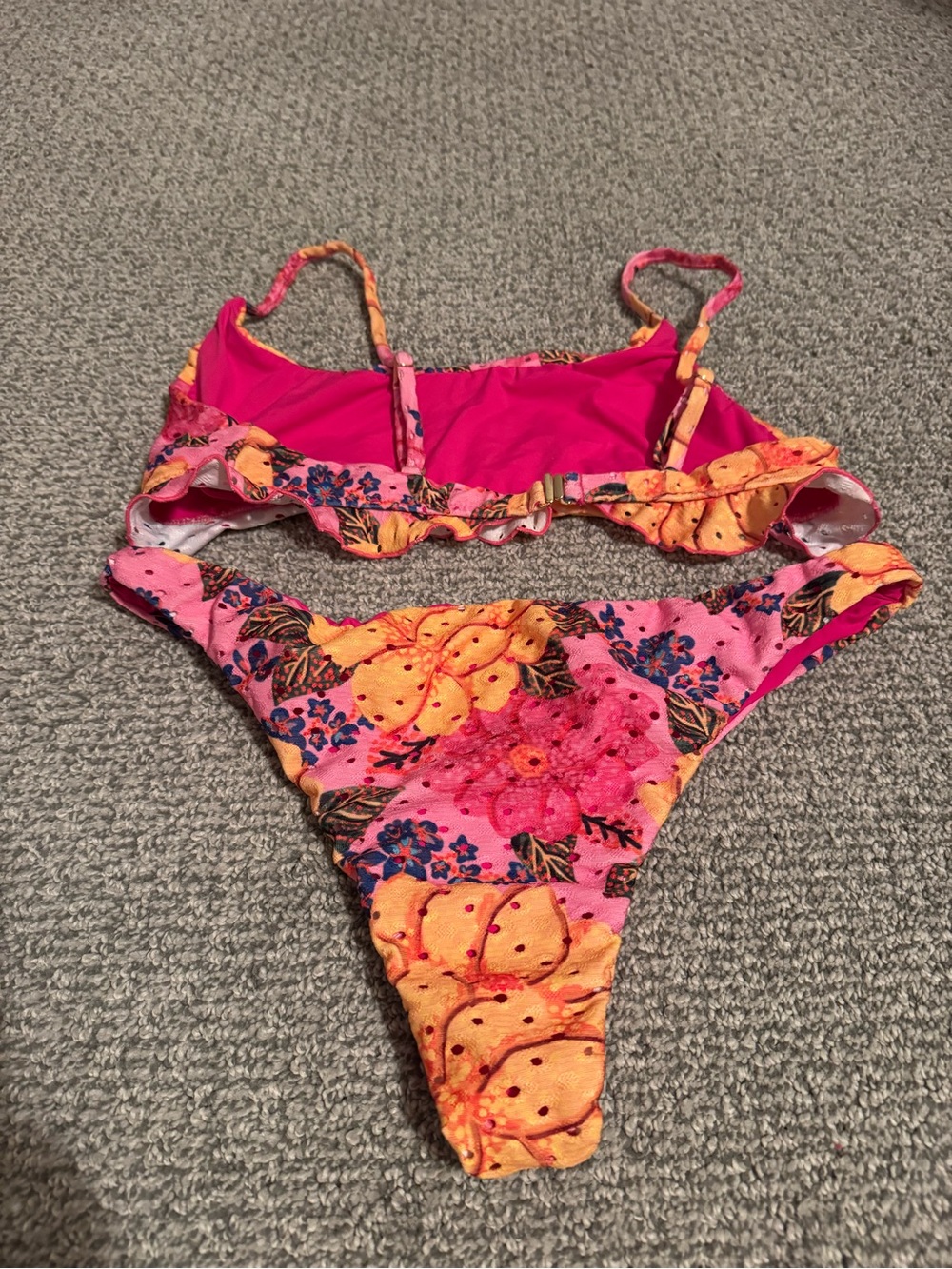 FARM Rio Pink and Yellow Floral Ruffle Bikini - Picture 4 of 4